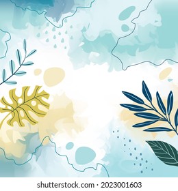 background for design. Vector design templates in simple modern style with copy space for text, flowers and leaves wallpapers.