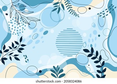 background for design. Vector design templates in simple modern style with copy space for text, flowers and leaves wallpapers.
