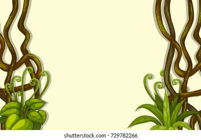 Background design with vine and leaves illustration