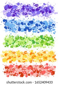 Background design with watercolor splash in rainbow color on white background illustration