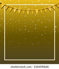 Background design with yellow flags illustration