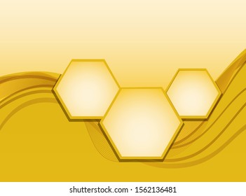 Background design with yellow hexagon illustration