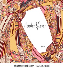 Background of design your header and cover page, introduction page, preview page, and also represent tie a knot  textile graphic in doodle style 