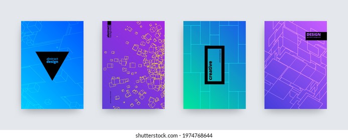 Background designs, set of modern abstract patterns, vector illustration