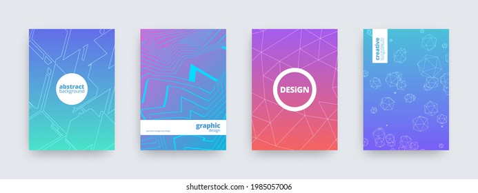 Background designs, set of modern abstract patterns, vector illustration