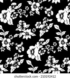 Background designs in white and black.lined with romantic flowers.