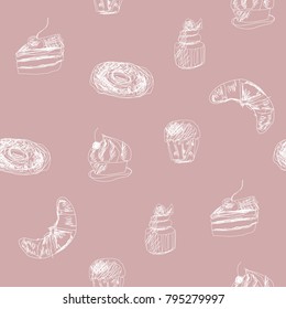 background with desserts seamless