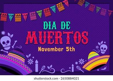 Background of Dia de Los Muertos translation of day of the dead traditional Mexican activities