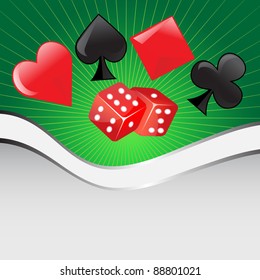 Background with dices and card symbols