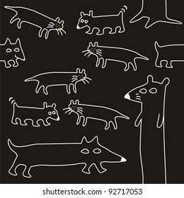 background with different animals, seamless