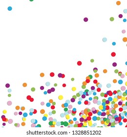 background with different colored confetti in bottom right corner for party time