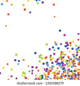 background with different colored confetti in bottom right corner for party time