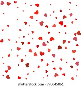 Background with different colored confetti hearts for valentine time