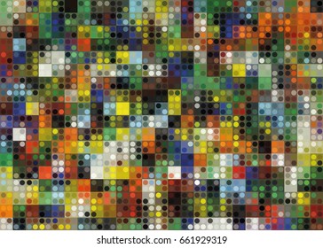 background of different colored constructor colored pattern of circles and squares / background with different colored constructor
