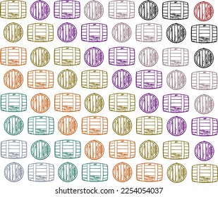 Background with different coloured barrels