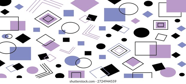 fundo com diferentes formas geométricas em tons de roxo
