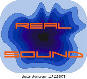 background of different shades of ultraviolet real sound creative logo