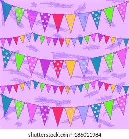 Background with a different types of pennant flags