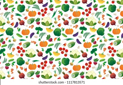 Background of different vegetables