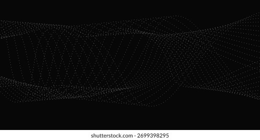 Background digital wave of particles. Futuristic point wave. Technology background vector. art