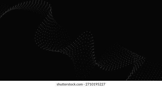 Onda digital de fondo de partículas. Onda puntual futurista. Vector de fondo de Tecnología. textura