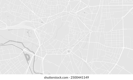 Background Dijon map, France, white and light grey city poster with roads and water. Widescreen proportion, digital flat design roadmap.