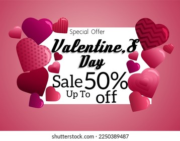 background for a discount on valentine's day