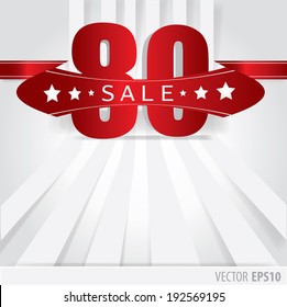 Background and with a discount of red 80 percent.