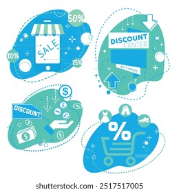Antecedentes del Anuncio de venta de descuento. Ilustración vectorial de la oferta especial