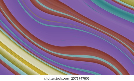 Background with distorted colorful shapes. Wavy pattern in bright colors. Retro style. Vector abstract illustration