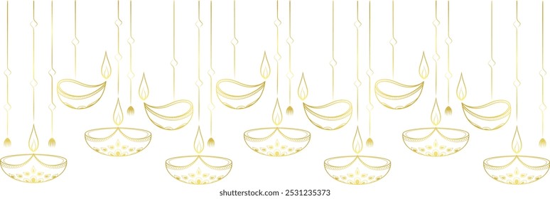 Vector de la lámpara colgante de las velas de Diwali. Linterna del hinduismo para la celebración de la cultura ligera del festival indio