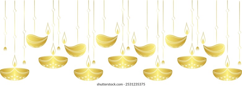 Vector de la lámpara colgante de las velas de Diwali. Linterna del hinduismo para la celebración de la cultura ligera del festival indio