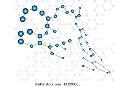 Background with dna molecule atom