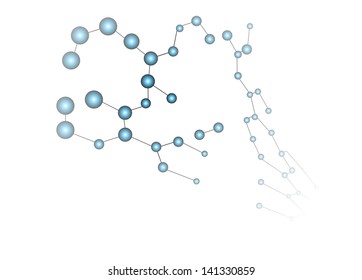 Background with dna molecule atom