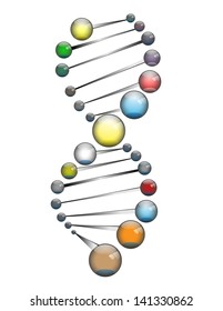 Background with dna molecule atom