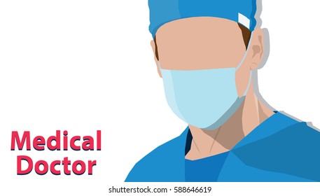 Background to the doctor. Vector illustration of a medical doctor.
