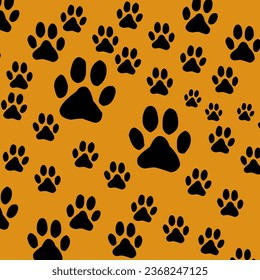 background of dog paws in black
