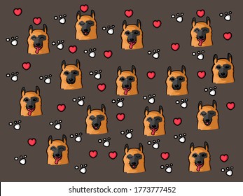 Background of the dog for Shirt pattern and Vector background and glass pattern and handkerchief pattern