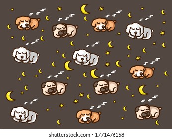 Background of the dog sleepy for Shirt pattern and Vector background and glass pattern and handkerchief pattern