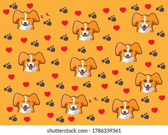 Background of the dogs for Shirt pattern and Vector background pattern.   Glass or handkerchief pattern
