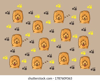 Background of the dogs for Shirt pattern and Vector background pattern.   Glass or handkerchief pattern