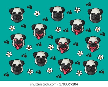 Background of the dogs for Shirt pattern and Vector background pattern.   Glass or handkerchief pattern