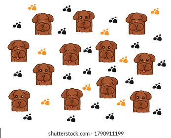 Background of the dogs for Shirt pattern and Vector background pattern.   Glass or handkerchief pattern