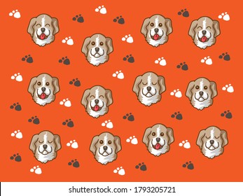 Background of the dogs for Shirt pattern and Vector background pattern.   Glass or handkerchief pattern