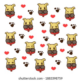 Background of the dogs for Shirt pattern and Vector background pattern. Glass or handkerchief pattern