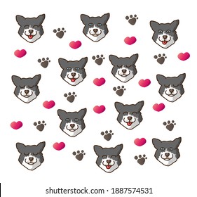 Background of the dogs for Shirt pattern and Vector background pattern. Glass or handkerchief pattern