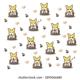 Background of the dogs for Shirt pattern and Vector background pattern. Glass or handkerchief pattern