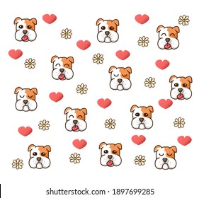 Background of the dogs for Shirt pattern and Vector background pattern. Glass or handkerchief pattern