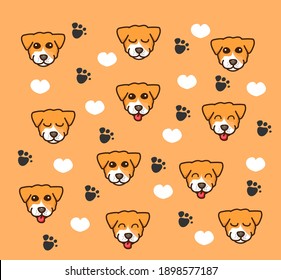 Background of the dogs for Shirt pattern and Vector background pattern. Glass or handkerchief pattern