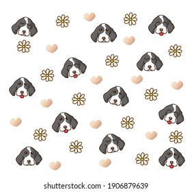Background of the dogs for Shirt pattern and Vector background pattern. Glass or handkerchief pattern